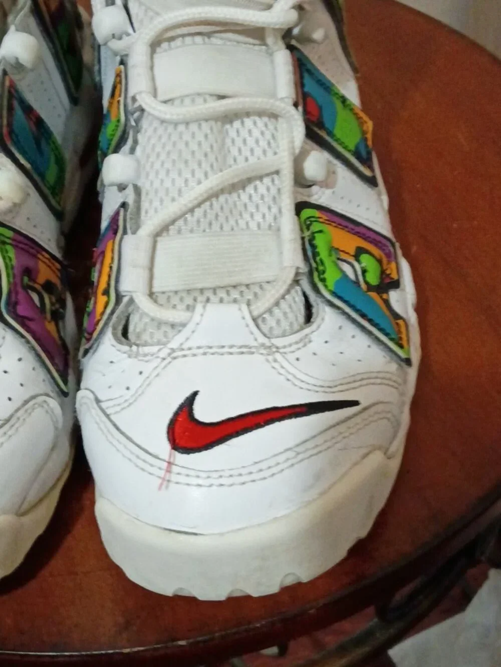Nike Air More Uptempo Peace Love Swoosh White Multi Size 7Y Shoes DM8155-100